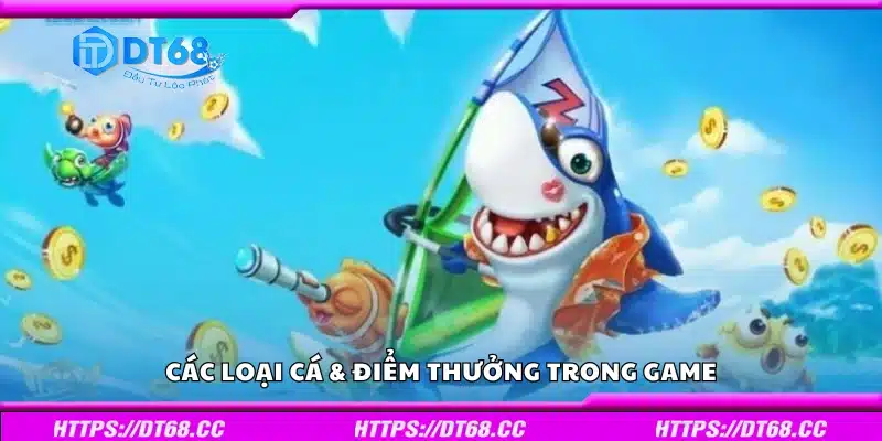 Một số loại cá & điểm thưởng trong game